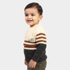 Infants' Charcoal Crew Neck Striped Pullover, चारकोल, small