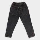 Boys' Charcoal Black Regular Fit Elastic Waist Jeans, Dark Grey, small image number null