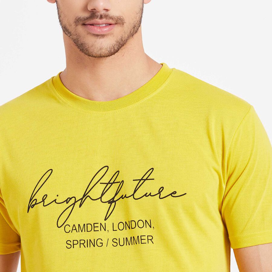 Round Neck T-Shirt, Yellow, large image number null