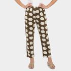 Women's Olive Green Straight Fit Cloud Printed Pyjama, Olive, small