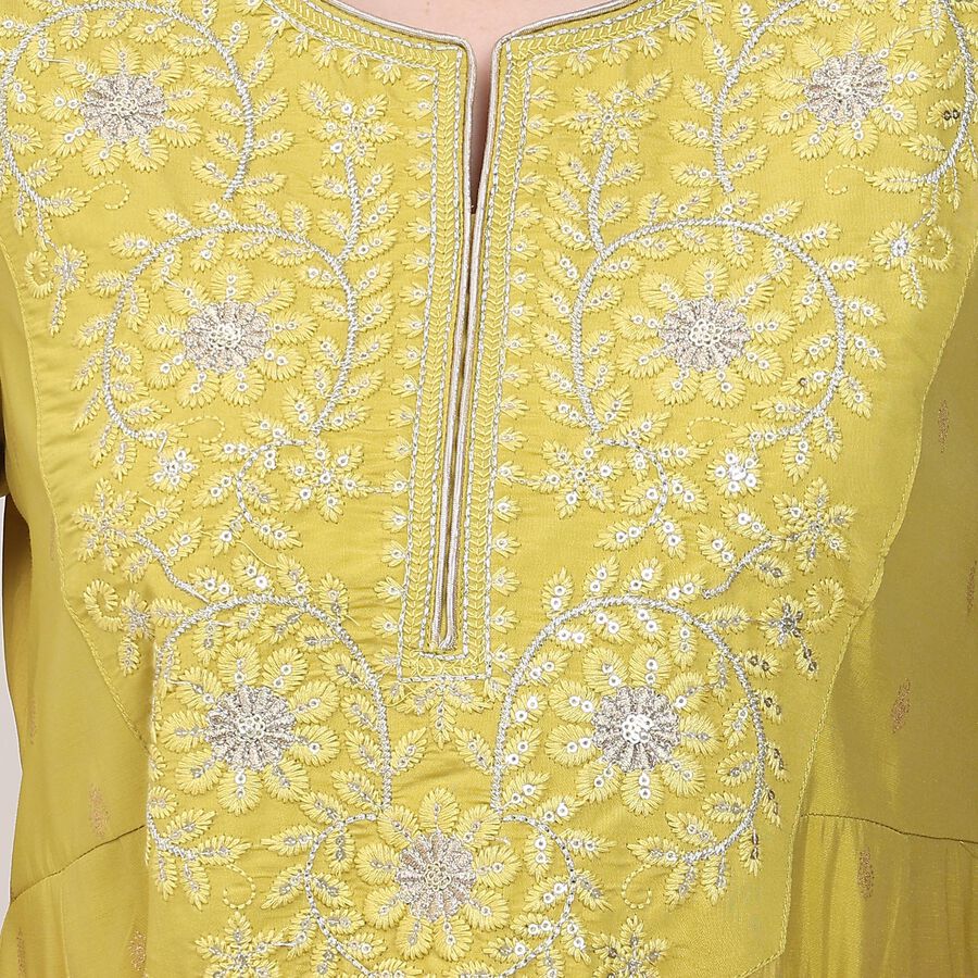 Ladies' Kurta Pyjama Set with Dupatta, ओलिव, large image number null