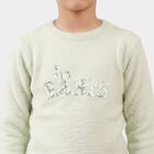 Girls Mint Green Crew Neck Sequin Detail Pullover, हल्का हरा, small