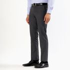 Men's Charcoal Grey Slim Fit Flat-Front Formal Trousers, गहरा ग्रे, small image number null