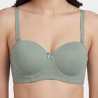 Women's Light Green Sweetheart Neck Padded Underwired T-Shirt Bra, Light Green, small