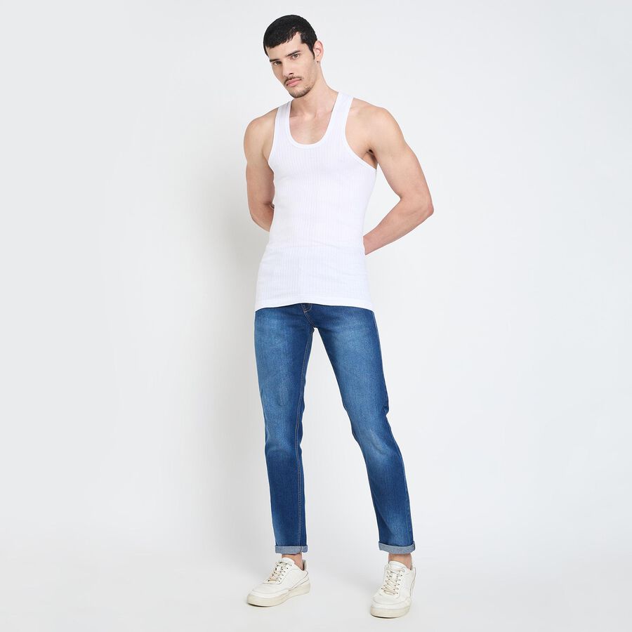 Men's 100% Cotton Vest , White, large image number null