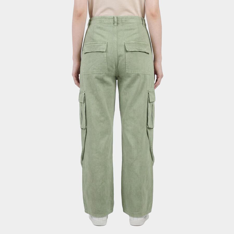 Women's Green Straight Fit High-Rise Jeans, हरा, large