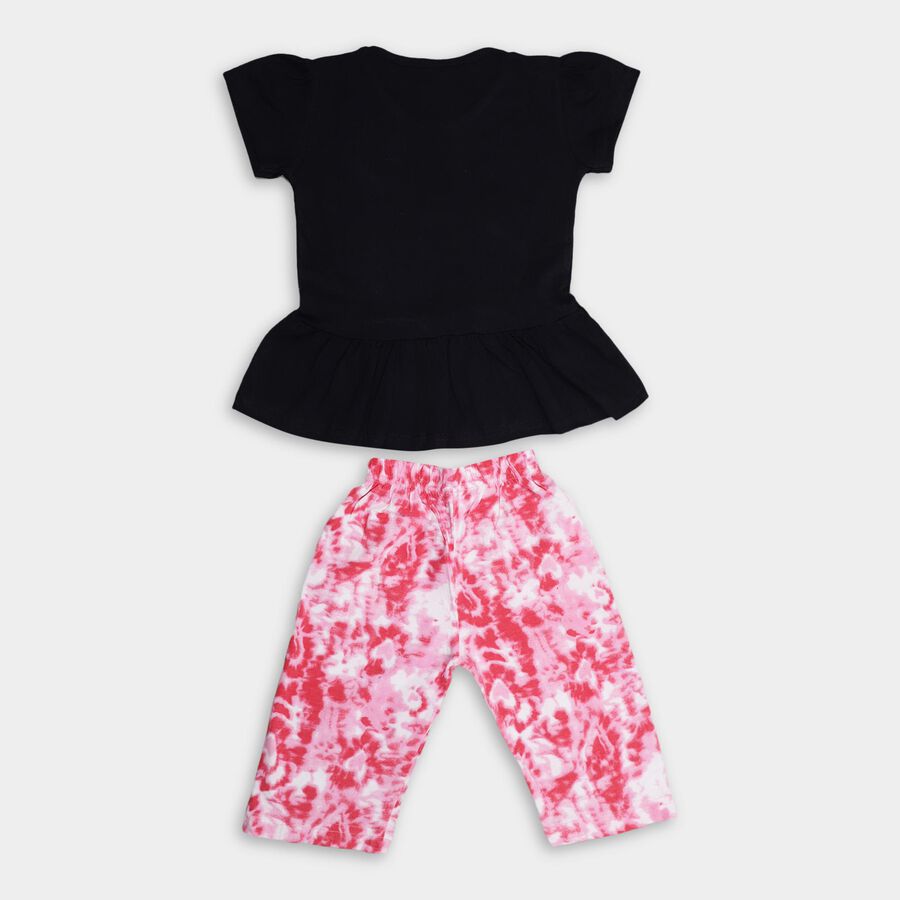 Girls' 100% Cotton Capri Set , नेवी ब्लू, large image number null