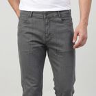 Men's Grey Slim Fit Washed Jeans, Light Grey, small