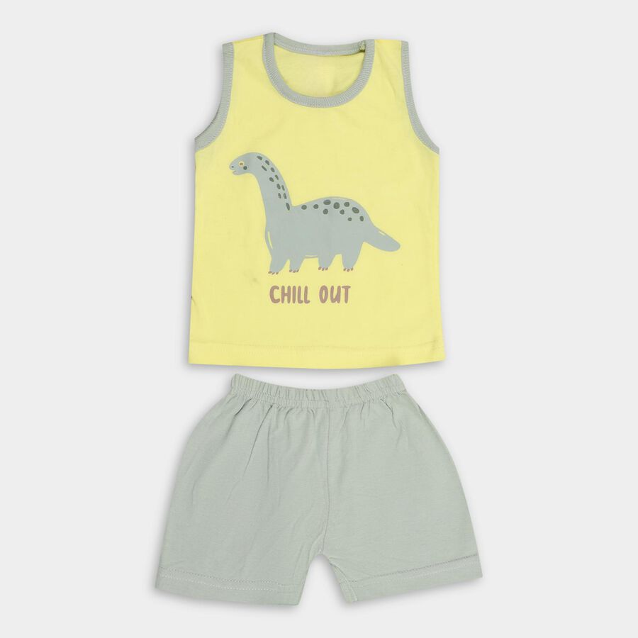 Infant Boys' 100% Cotton Baba Suit, Yellow, large image number null