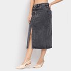 Ladies' 100% Cotton Skirt , Black, small image number null