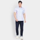 Men's 100% Cotton Casual Shirt, Light Blue, small