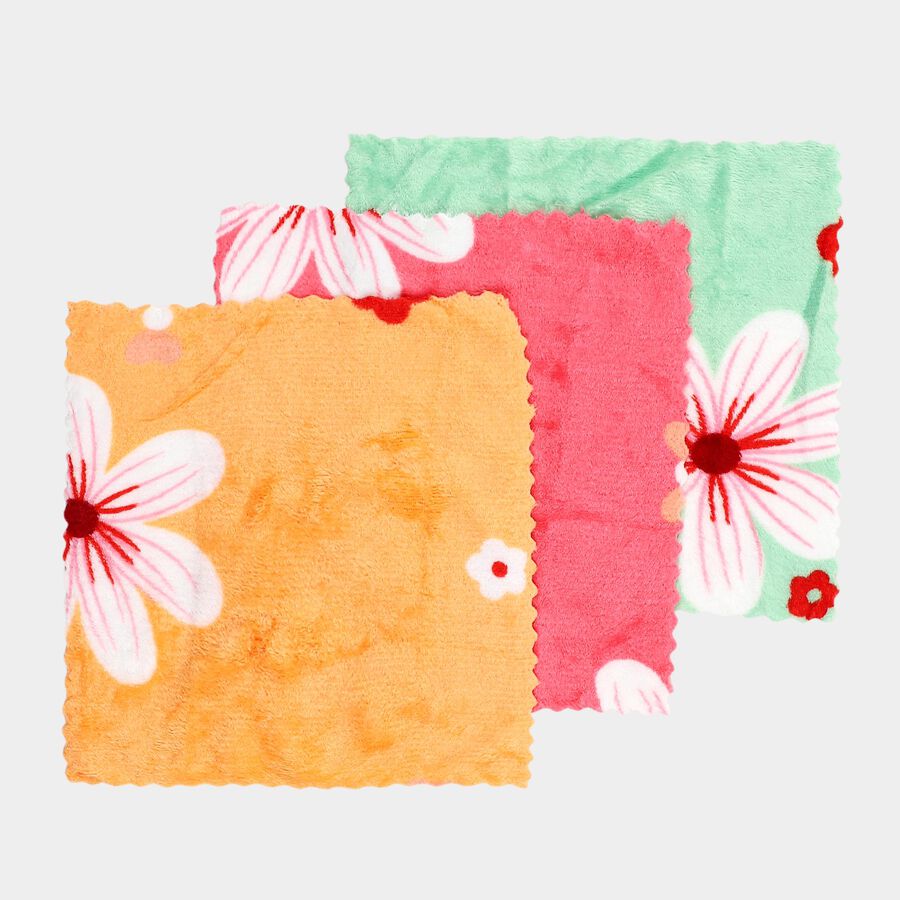 Women's Coral Pink and Mint Green Floral Pack of 3 Handkerchief, Assorted, large image number null