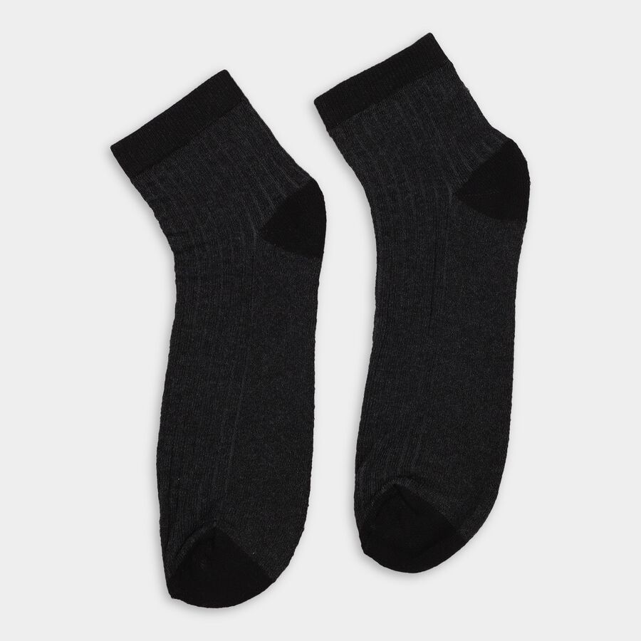 Men's Socks (Pack of 3), काला, large image number null