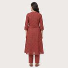 Women's Maroon Embroidered Ethnic Set, Maroon, small