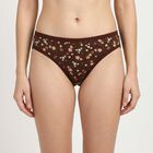 Women's Brown Regular Fit Floral Panty, Brown, small