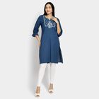 Ladies' Cotton Kurta, Dark Blue, small image number null