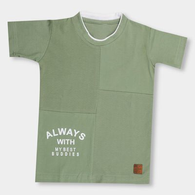 Boys' 100% Cotton Half Sleeves T-Shirt 
