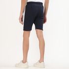 Men's Deep Navy Blue Regular Fit Sports Bermuda Shorts, Navy Blue, small