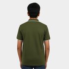Boys Olive Green Solid Half Sleeve Boys T-Shirt, ओलिव, small