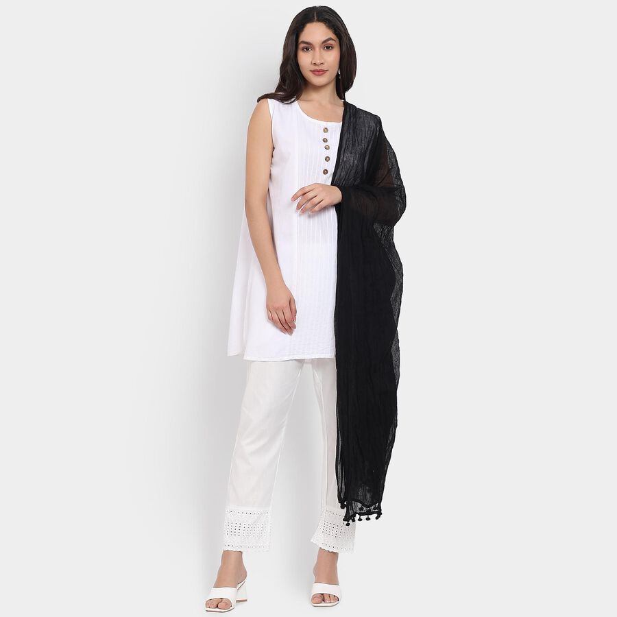 Ladies' Dupatta, काला, large image number null