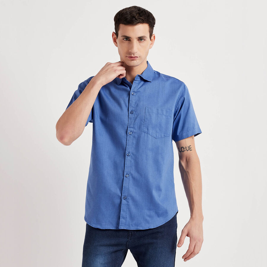 Solid Casual Shirt, Light Blue, large image number null