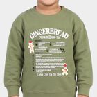 Boys' Olive Green Crew Neck Graphic Print Sweatshirt, Olive, small
