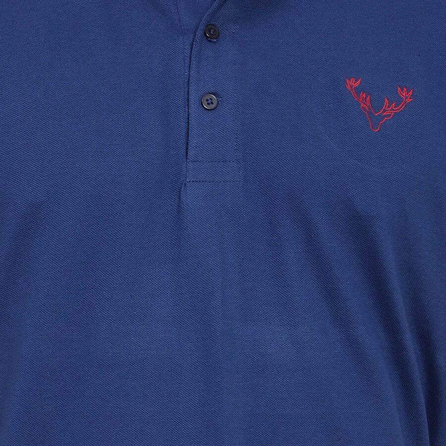 Solid Polo Shirt, Navy Blue, large image number null