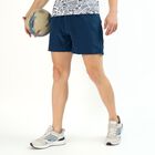 Men's Deep Navy Blue Regular Fit Elastic Waist Bermuda Shorts, Teal Blue, small