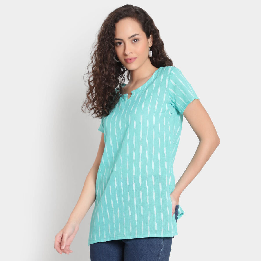 Cotton Printed Kurti, Mid Blue, large image number null