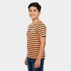 Boys Peach Cotton Casual Boys T-Shirt, Peach, small