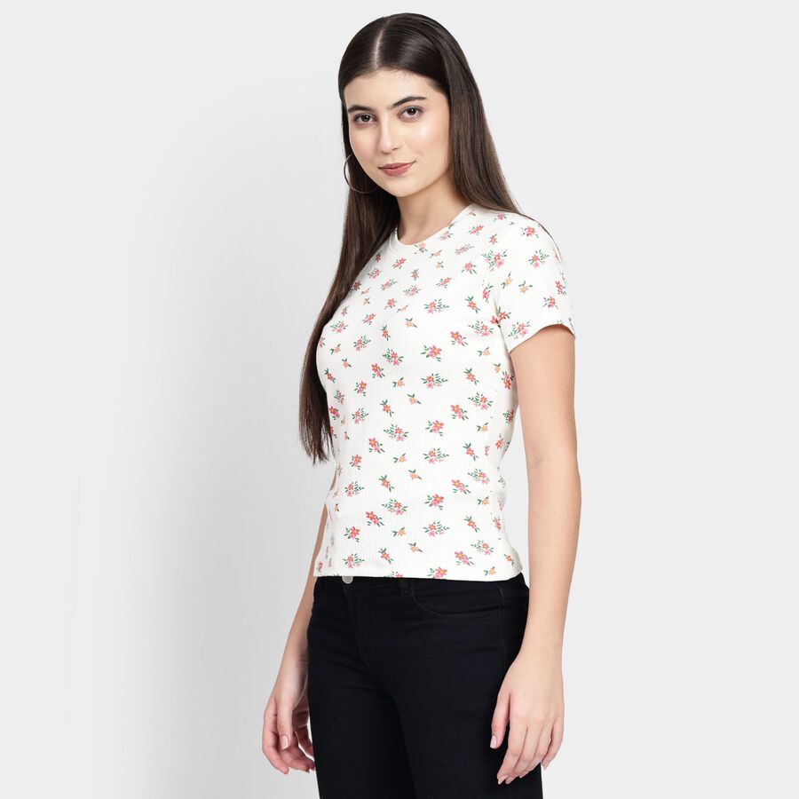 Ladies' Round Neck T-Shirt, White, large image number null