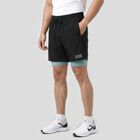 Men's Black Regular Fit 2-in-1 Sports Shorts, Black, small