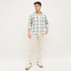 Men's Light Sage Green Cotton Button Down Casual Shirt, Light Green, small