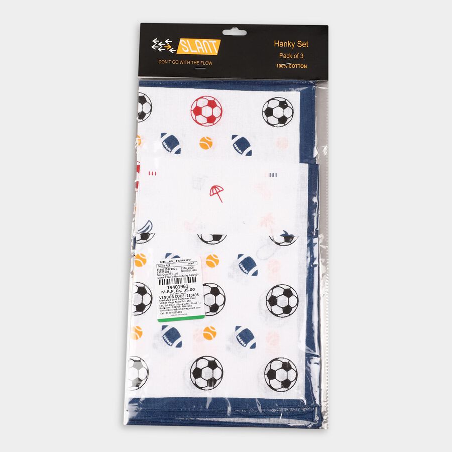 Boys' 100% Cotton Hanky , White, large