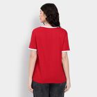 Ladies' 100% Cotton Round Neck T-Shirt , Red, small