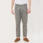 Men's Slim Fit Casual Trousers, Light Grey, small