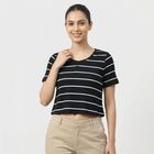 Women's Black Round Neck Sleeveless Top, Black, small