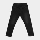 Boys' Black Drawstring Jeans, Black, small