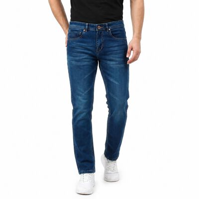 Men's Navy Blue Slim Fit Stretchable Jeans