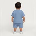 Infants Soft Baby Blue Textured Cotton Baba Suit, मध्यम नीला, small image number null