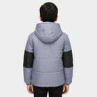 Boys Grey and Black Hooded Casual Jacket, Light Blue, small image number null