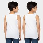 Boys White Round Neck Vest, सफ़ेद, small