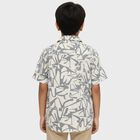 Boys' Beige 100% Cotton Classic Casual Shirt, Beige, small