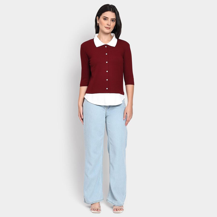Ladies' Shirt, Wine, large image number null