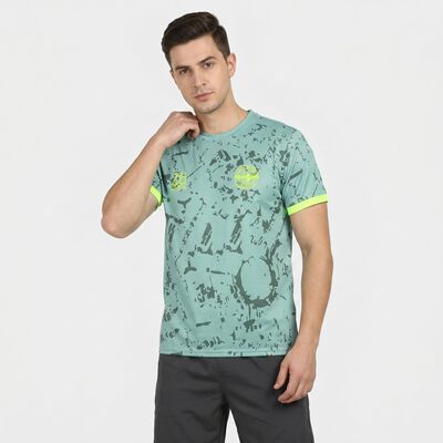 Men's Aqua Round Neck Regular Drifit T-Shirt