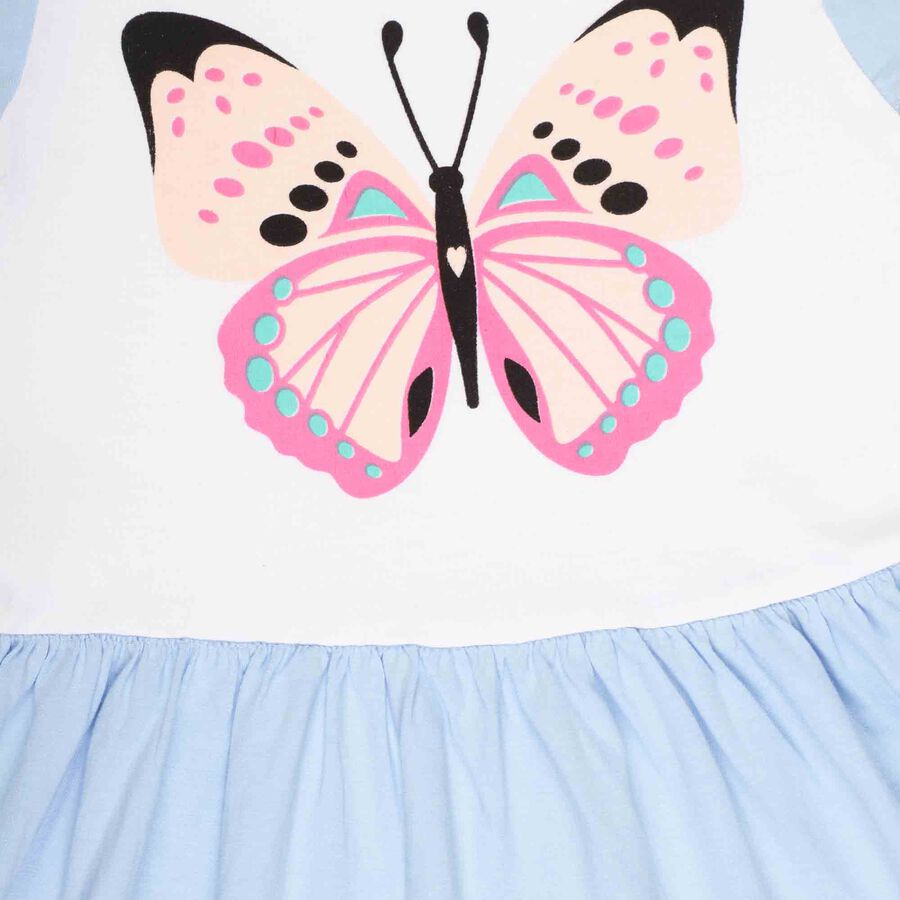 Girls Solid Frock, Light Blue, large image number null