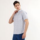 Men's White Cotton Half Sleeve Classic Casual Shirt, White, small