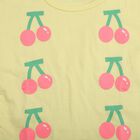 Girls Yellow Cotton Round Neck Casual T-Shirt, Yellow, small