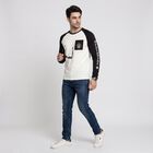 Men's White Crew Neck Raglan T-Shirt, White, small