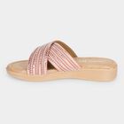 Women's Pink Embellished Slip-On Slide Sandals, Pink, small